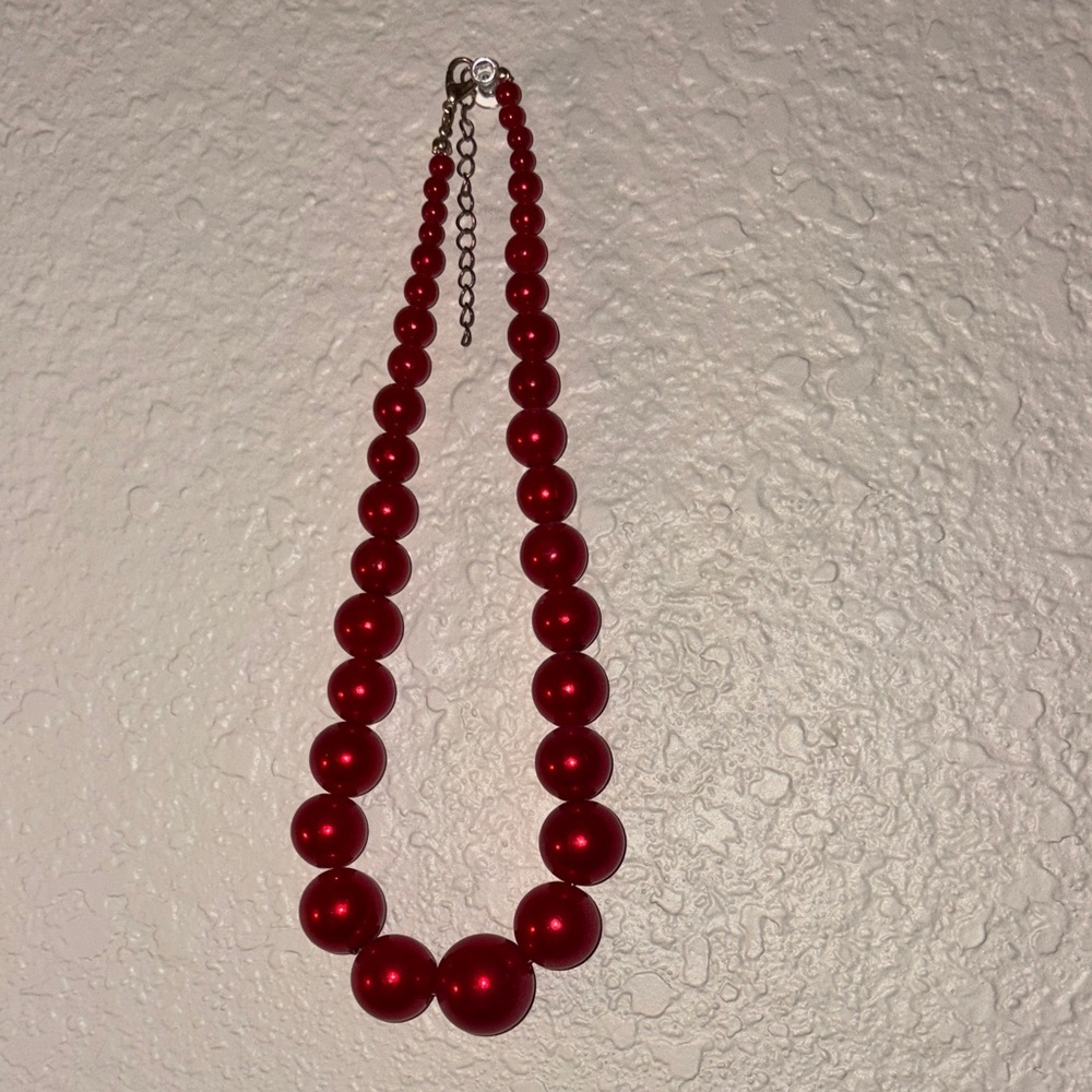 Red Beaded Necklace - Women Jewelry